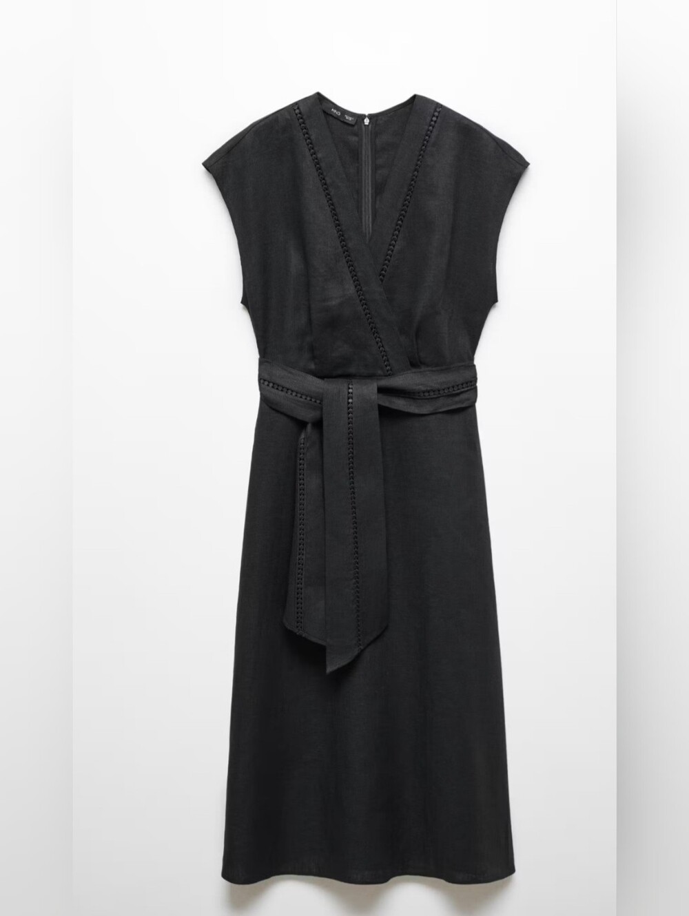 Mango Black 100% Linen Dress